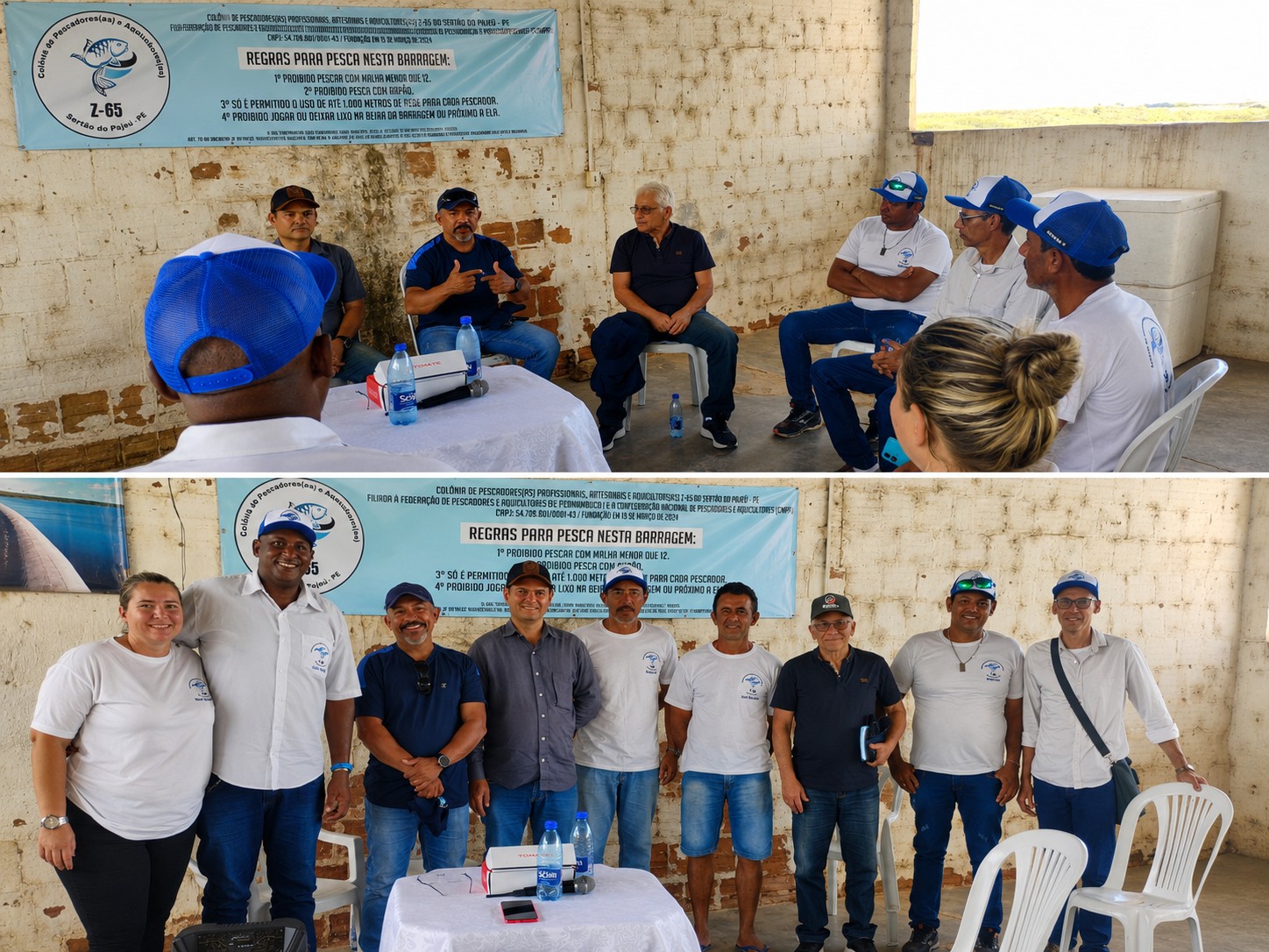 Diretoria da APAAT em reunião com a Diretoria da Colônia de Pescadores Z65, Ingazeira – PE.